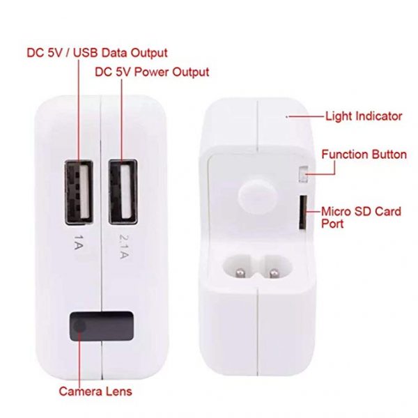V.T.Eye Security USB AC Plug Phone Charger Hidden Pinhole Socket - Image 3