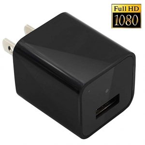 V.T.I. HD 1080P Mini Pinhole Charging Hidden Audio/Video Camera Power Adapter