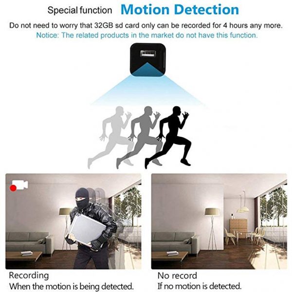 V.T.I. HD 1080P Mini Pinhole Charging Hidden Audio/Video Camera Power Adapter - Image 4