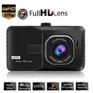 V.T.I. HD 1080p Car Dash Camera, 3 inch LCD Display Screen, 120°Wide Angle Car Camera