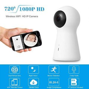 V.T.I. HD 1080p IP Security Camera with Wide Angle Dual Fisheye Lens