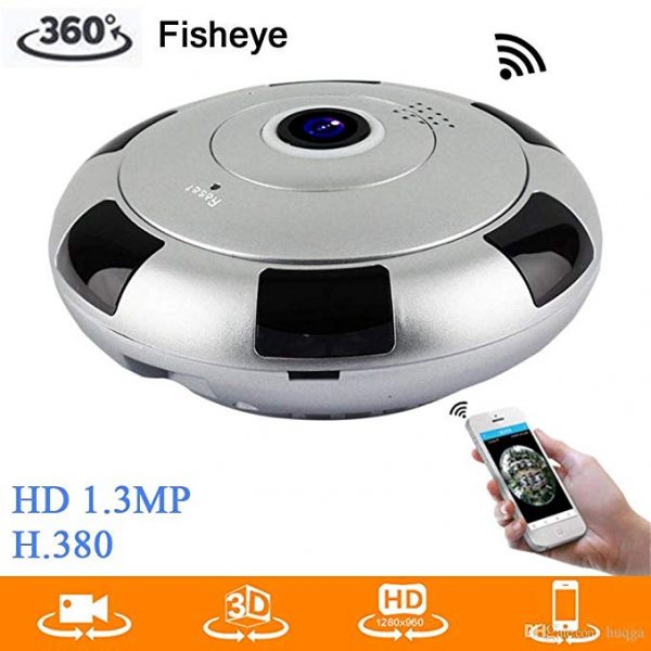 V.T.I. HD Fisheye Panoramic Security Wireless IP Camera - 360° Wide  Viewing Angle with Remote View - Image 3
