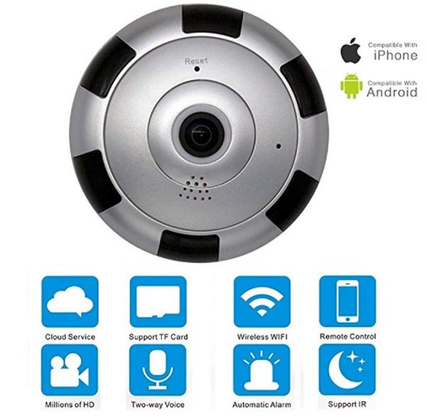 V.T.I. HD Fisheye Panoramic Security Wireless IP Camera - 360° Wide  Viewing Angle with Remote View - Image 4
