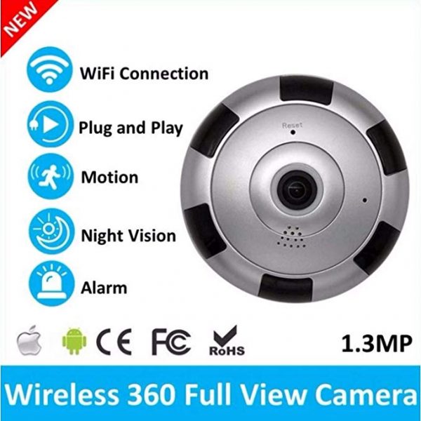 V.T.I. HD Fisheye Panoramic Security Wireless IP Camera - 360° Wide  Viewing Angle with Remote View - Image 5