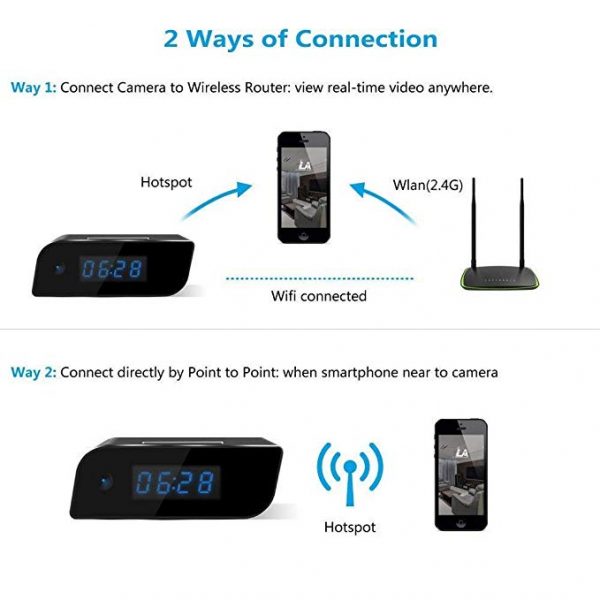 V.T.I. HD WiFi Mini Hidden Alarm Clock Spy Security and Surveillance Camera - Image 7