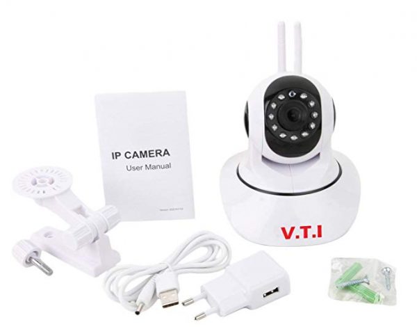 V.T.I. IP Dual Antenna WiFi Enabled Wireless Indoor Security Camera with Night Vision