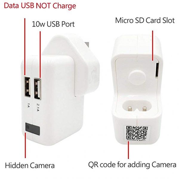 V.T.I. USB AC Plug Phone Charger Hidden Pinhole Socket Spy Camera DVR - Image 7