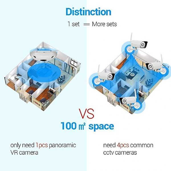 V.T.Eye Security 960p Fisheye Panoramic 360° Wireless WiFi HD IP Security Camera - Image 3
