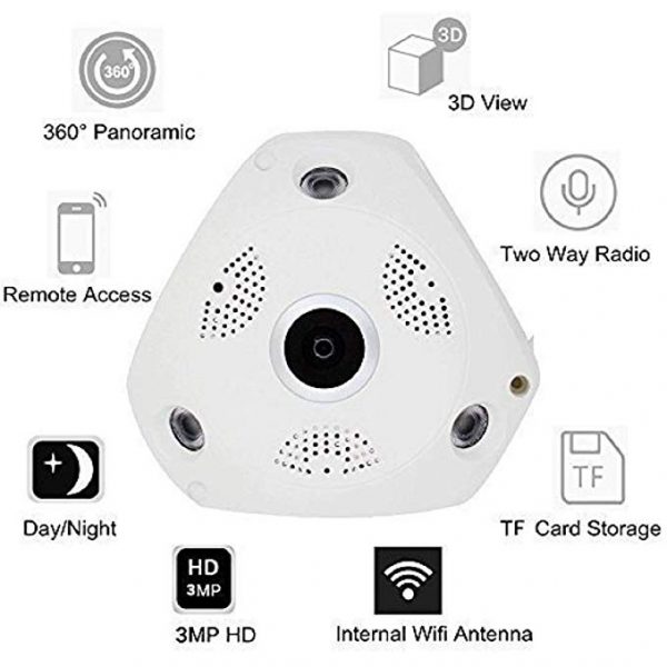 V.T.Eye Security 960p Fisheye Panoramic 360° Wireless WiFi HD IP Security Camera - Image 7