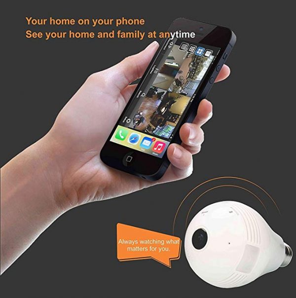 V.T.Eye Security Wireless Panoramic Bulb 360° View IP Camera with Remote Monitoring - Image 7