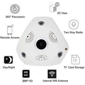 V.T.I. 960p Fisheye Panoramic 360 Wireless WiFi HD IP Security Camera