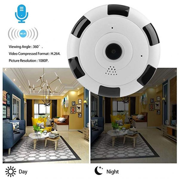 V.T.I. HD Fisheye Panoramic Security Wireless IP Camera - 360° Wide - Image 6