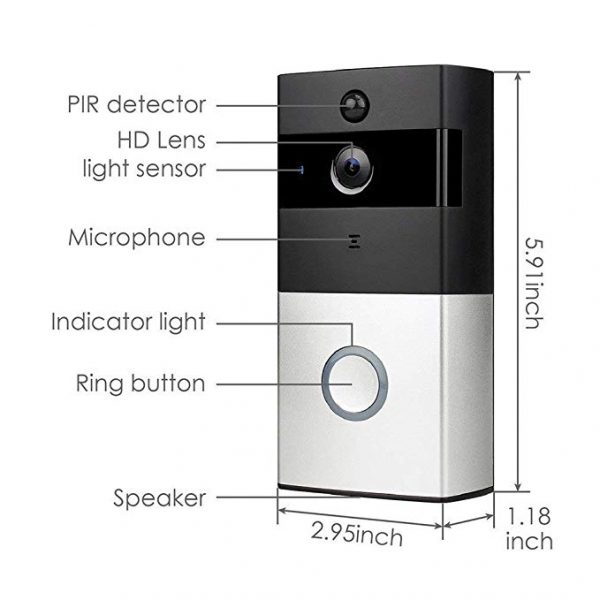 V.T.I. WiFi Enabled Smart Video Doorbell, 720p HD WiFi Security Camera - Image 4