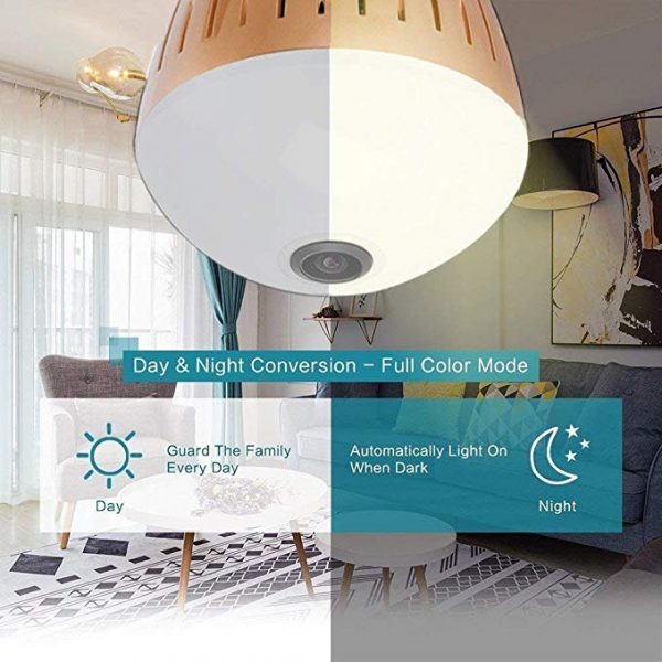 VTI 360 Panoramic Bulb WiFi Camera - 1080P Wireless - Image 3