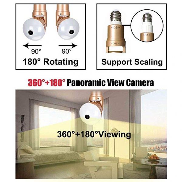 VTI 360 Panoramic Bulb WiFi Camera - 1080P Wireless - Image 4